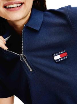 Polo Tommy Jeans Badge Bleu pour Femme