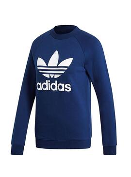 Sweat Adidas Trefoil Crew Femme Bleu Foncé