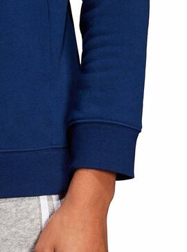 Sweat Adidas Trefoil Crew Femme Bleu Foncé