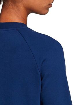 Sweat Adidas Trefoil Crew Femme Bleu Foncé