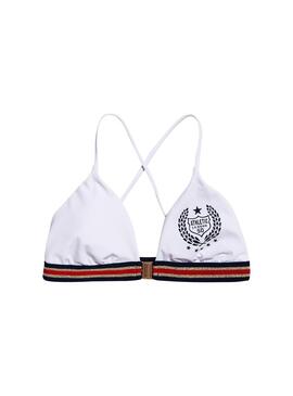 Top Bikini Superdry Logo Crest Blanc Femme