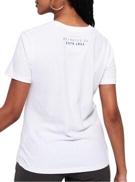 T-Shirt Superdry Glitter Entry Blanc Femme
