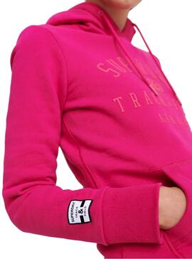 Sweat Superdry Track and Field Rose Femme