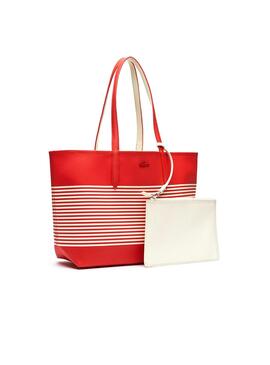 Lacoste Sac de courses réversible Rouge