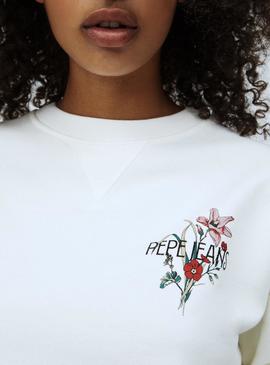 Sweat Pepe Jeans Becky Blanc pour Femme