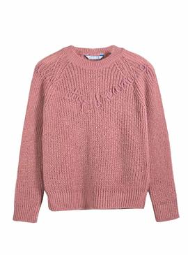Pull Mayoral Lettres Tricoté Rose pour Fille