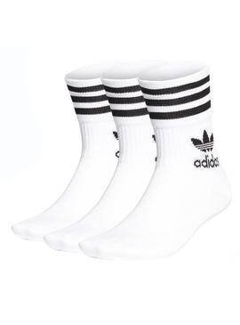 Chaussettes Adidas Mid Cut Blanc Femme et Homme