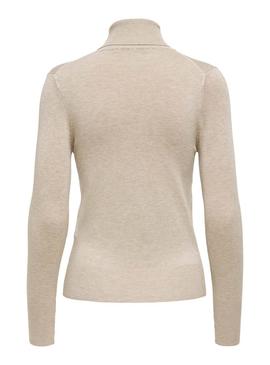 Pull Only Venice Beige Rollneck pour Femme