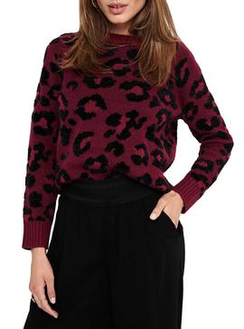 Pull Only Erin Grenat pour Femme