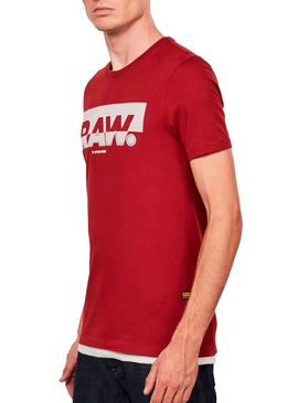 T-Shirt G Star Raw Graphic Slim Rouge pour Homme