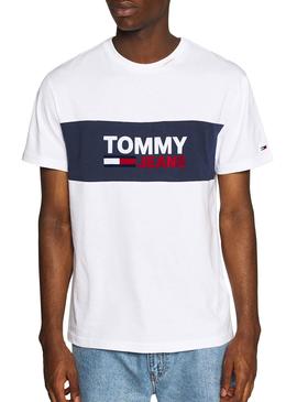 T-Shirt Tommy Jeans Pieced Blanc pour Homme