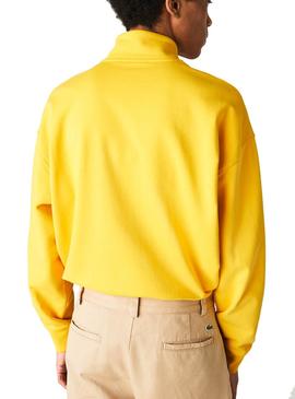 Sweat Lacoste Mock Jaune pour Homme
