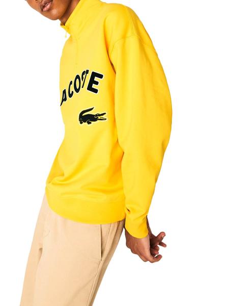 Sweat Lacoste Mock Jaune pour Homme