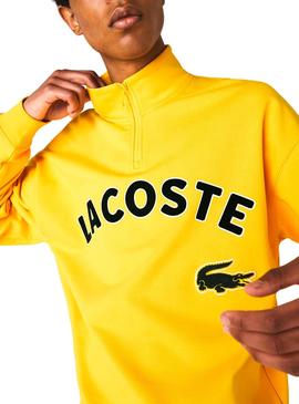 Sweat Lacoste Mock Jaune pour Homme