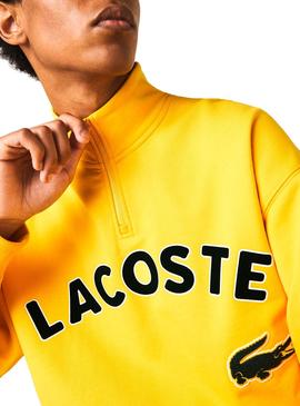 Sweat Lacoste Mock Jaune pour Homme