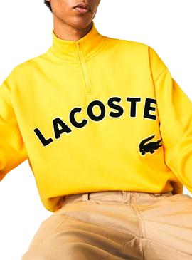 Sweat Lacoste Mock Jaune pour Homme