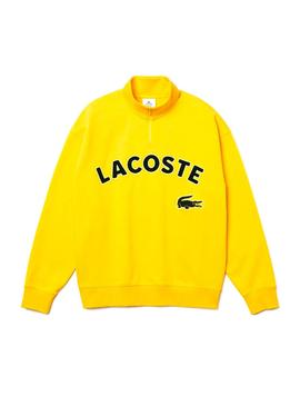 Sweat Lacoste Mock Jaune pour Homme