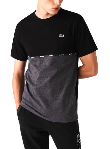 T shirt on sale lacoste noir homme
