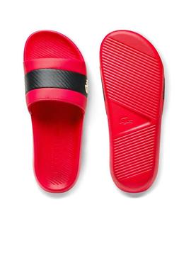 Flip flops Lacoste Croco Slide 012 Rouge pour Homme