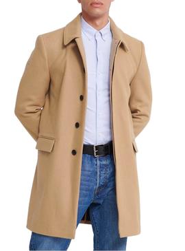 Manteaux Superdry Laine Camel pour Homme