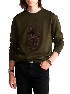 Sweat Polo Ralph Lauren Big Pony Vert Homme