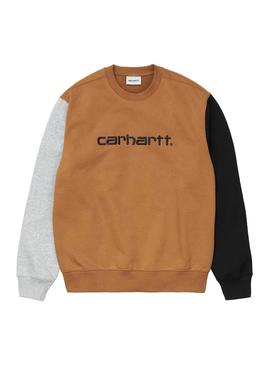 Sweat Carhartt Block Marron pour Homme