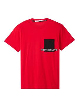 T-Shirt Calvin Klein Jeans Instit Rouge Homme