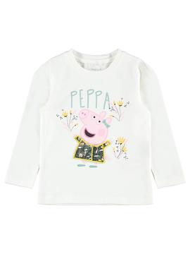 T-Shirt Name It Peppa Pig Blanc pour Fille