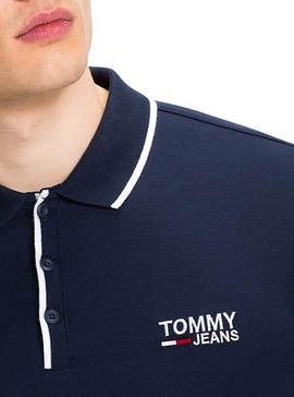 Polo Tommy Jeans Stretch Azul