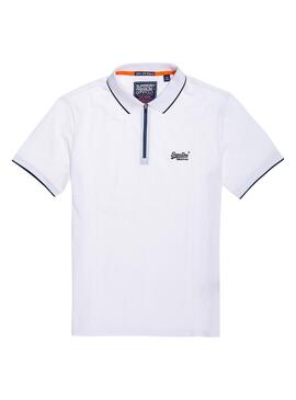 Polo Superdry City Sport Zip Homme Blanc