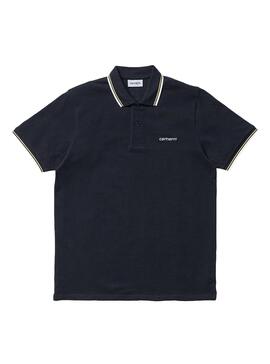 Polo Carhartt Script Broderie Marin Homme