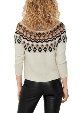 Pull Only Beige Lamber pour Femme