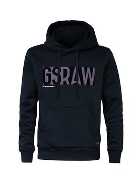 Sweat G Star Raw Applique Bleu pour Homme