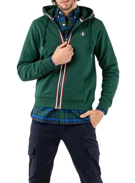 Sweat El Ganso Zipper Vert pour Homme