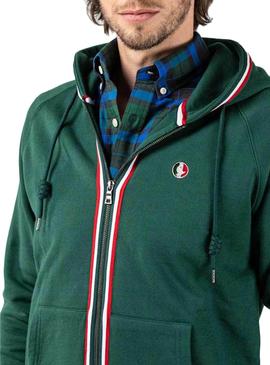 Sweat El Ganso Zipper Vert pour Homme