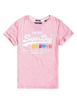 T-Shirt Superdry Puff Rosa pour Femme