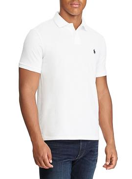 Polo Polo Ralph Lauren personnalisé Slim White Men