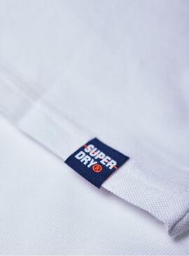 Polo Superdry Homme blanc mercerisé