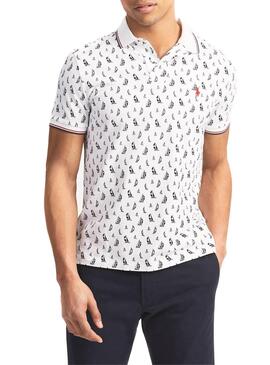 Polo Polo Ralph Lauren BlackWatch Blanc Homme 