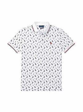 Polo Polo Ralph Lauren BlackWatch Blanc Homme 