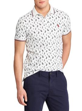 Polo Polo Ralph Lauren BlackWatch Blanc Homme 