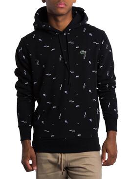 Sweat Lacoste Live Print Noir pour Homme