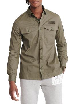 Chemise Superdry Military Patched Vert Homme
