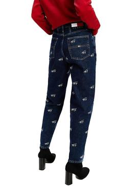 Pantalon Tommy Jeans Logos Bleu marine pour Femme