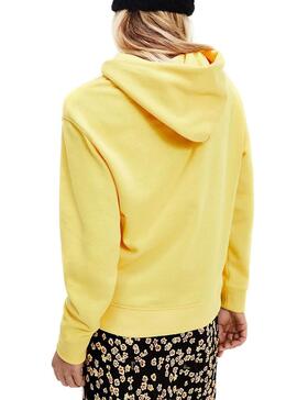 Sweat Tommy Jeans Linear Jaune pour Femme