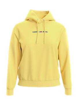 Sweat Tommy Jeans Linear Jaune pour Femme