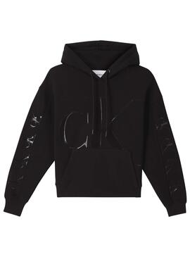 Sweat Calvin Klein Eco Hoodie Noir pour Femme