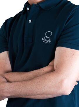 Polo El Pulpo Logo Grande Marin