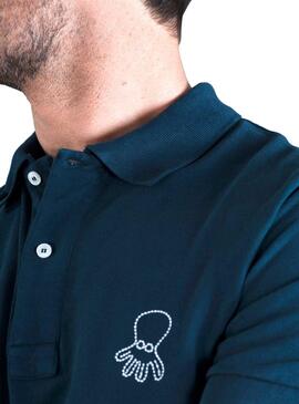 Polo El Pulpo Logo Grande Marin