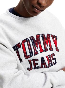Sweat Tommy Jeans Graphic Gris pour Homme